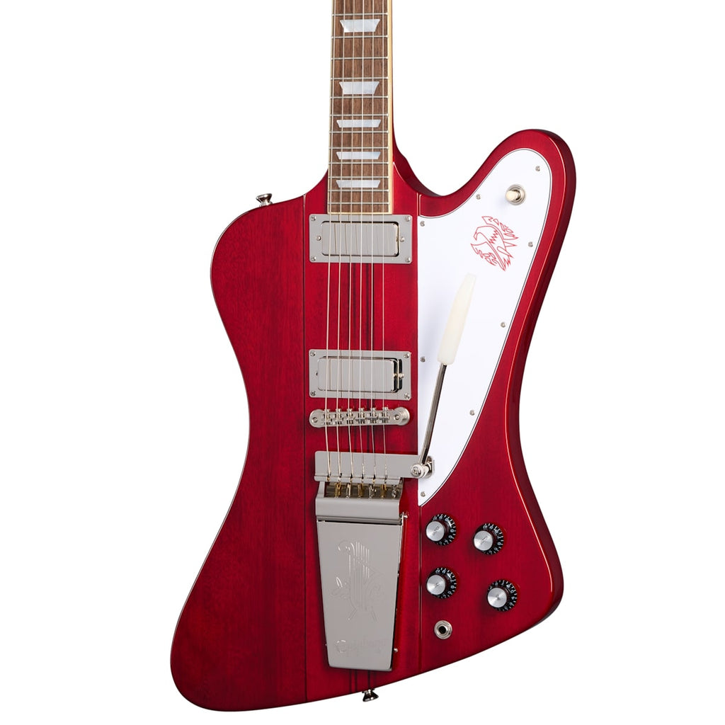 Epiphone  "Inspired by Gibson Custom Shop" 1963 Firebird V Guitar w/ Gibson USA Pickups Maestro Vibrola and Hard Case - Ember Red