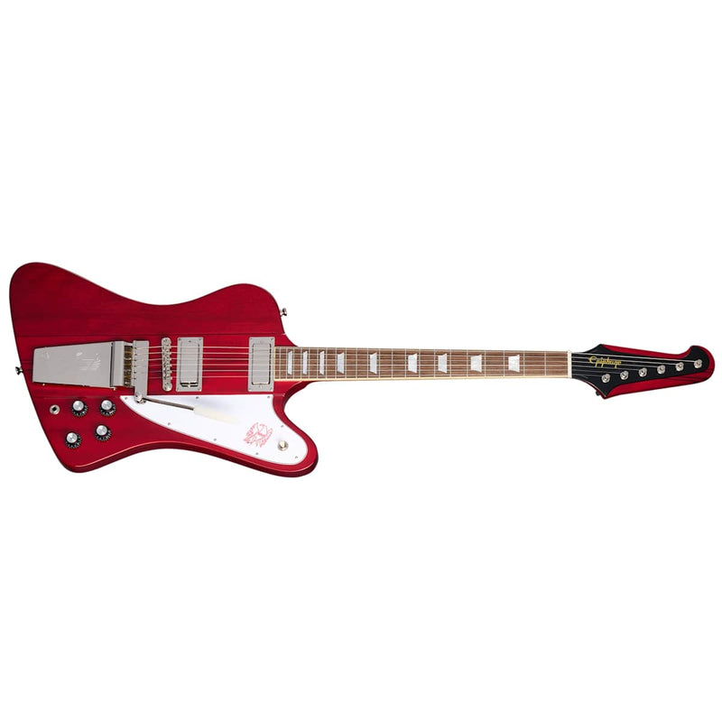 Epiphone  "Inspired by Gibson Custom Shop" 1963 Firebird V Guitar w/ Gibson USA Pickups Maestro Vibrola and Hard Case - Ember Red