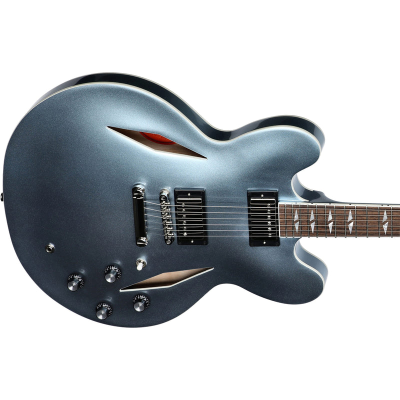 Epiphone Dave Grohl Signature DG-335 Semi-Hollow Guitar w/ USA Gibson Pickups and Hard Case - Pelham Blue
