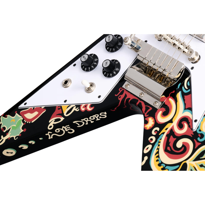 Epiphone Jimi Hendrix Limited Edition Left-Handed  "Love Drops" Flying V w/ Hardshell Case
