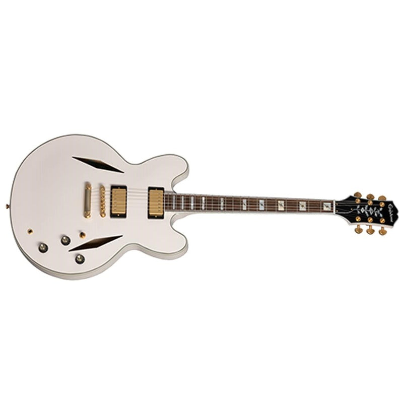 Epiphone Emily Wolfe "White Wolfe" Sheraton Semi-Hollow Guitar w/ EpiLite Case - Aged Bone White