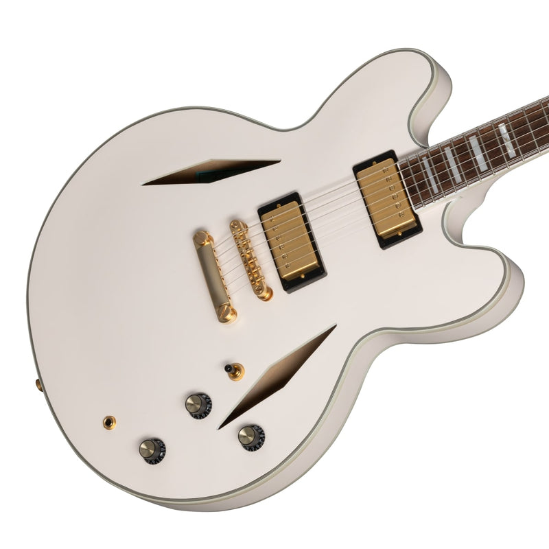 Epiphone Emily Wolfe "White Wolfe" Sheraton Semi-Hollow Guitar w/ EpiLite Case - Aged Bone White