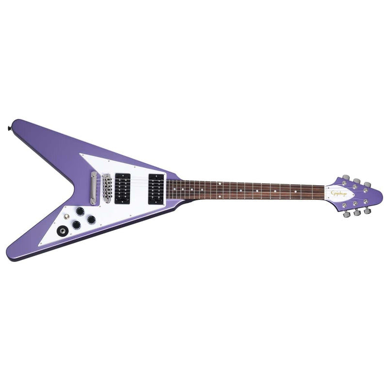 Epiphone Kirk Hammett Signature 1979 Flying V w/ Gibson Pickups and Hardshell Case - Purple Metallic