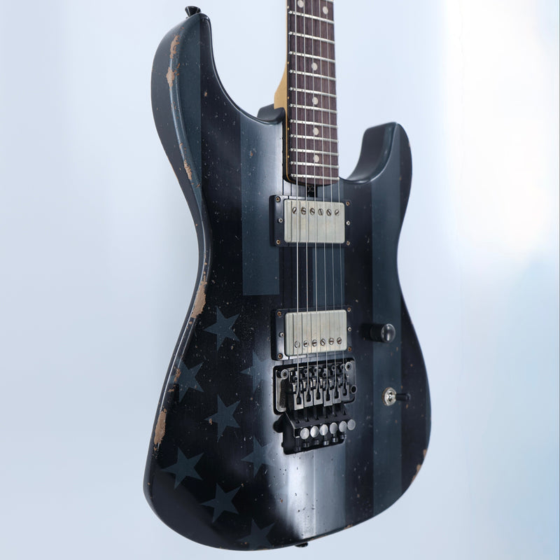 Friedman USA Custom Shop Cali - Aged Black/Charcoal American Flag Nitro Finish - Signed by Dave Friedman