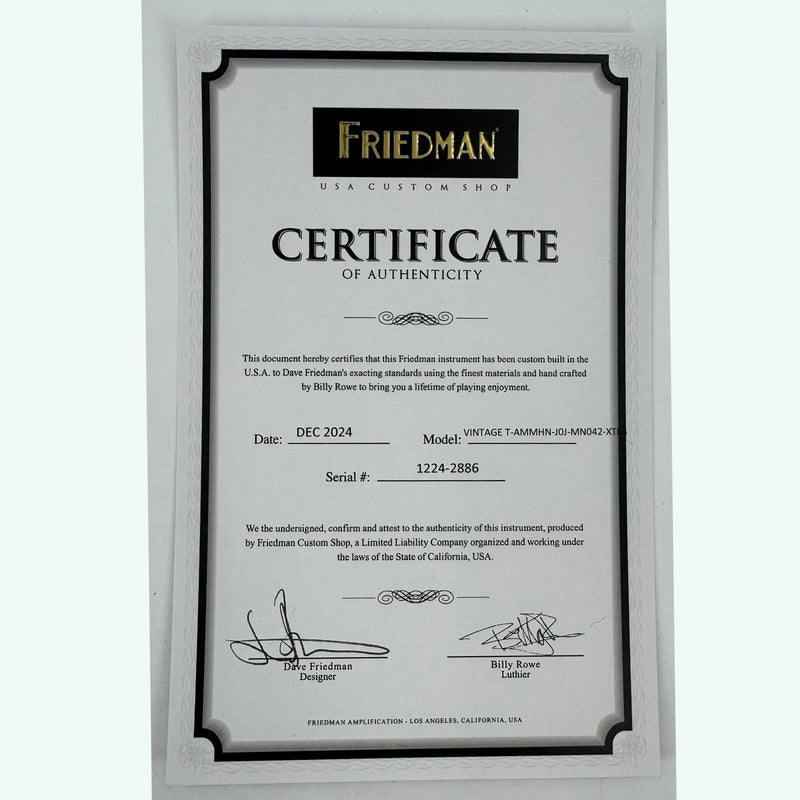 Friedman USA Custom Shop Vintage T HH - Lake Placid Blue Metallic w/ Racing Stripe - Signed by Dave Friedman