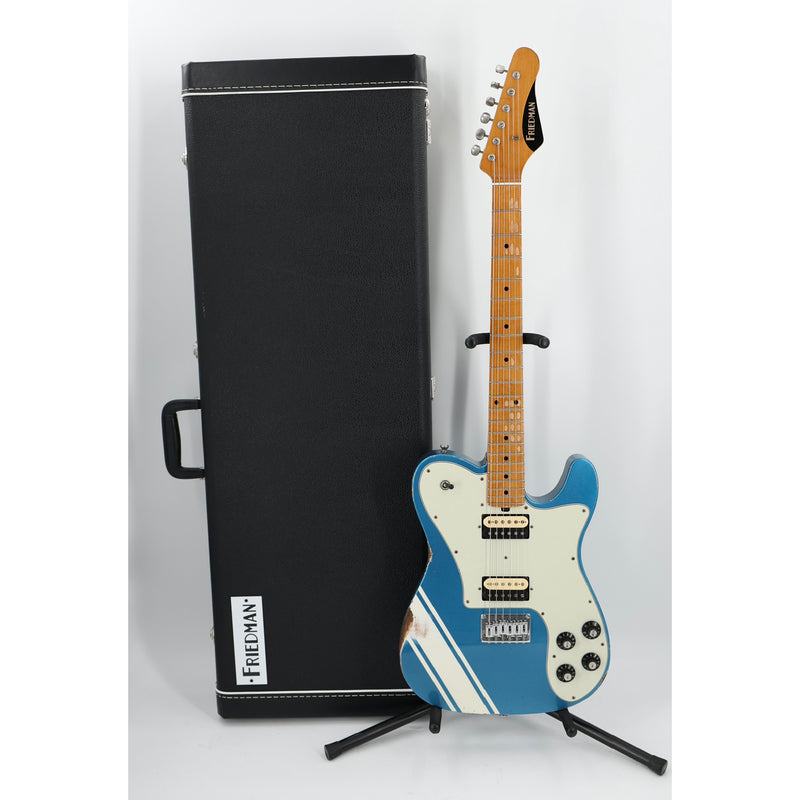 Friedman USA Custom Shop Vintage T HH - Lake Placid Blue Metallic w/ Racing Stripe - Signed by Dave Friedman