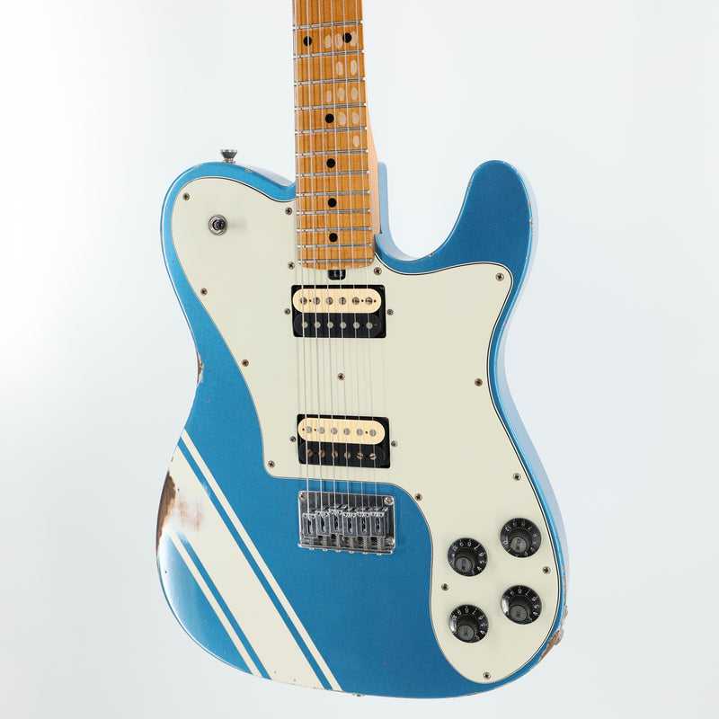 Friedman USA Custom Shop Vintage T HH - Lake Placid Blue Metallic w/ Racing Stripe - Signed by Dave Friedman