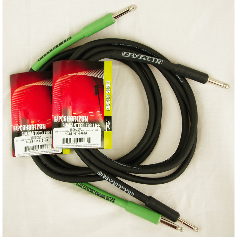 Fryette Amplification PSSPC-KIT 6' Black & Green 2-piece Speaker Cable Set for Power Station PS-2 and PS-100