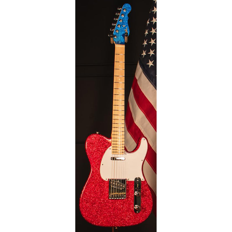 G&L USA Limited Edition American Republic ASAT Classic Alnico Guitar w/ Gig Bag - Metal Flake Red, White and Blue