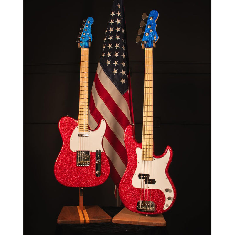 G&L USA Limited Edition American Republic ASAT Classic Alnico Guitar w/ Gig Bag - Metal Flake Red, White and Blue