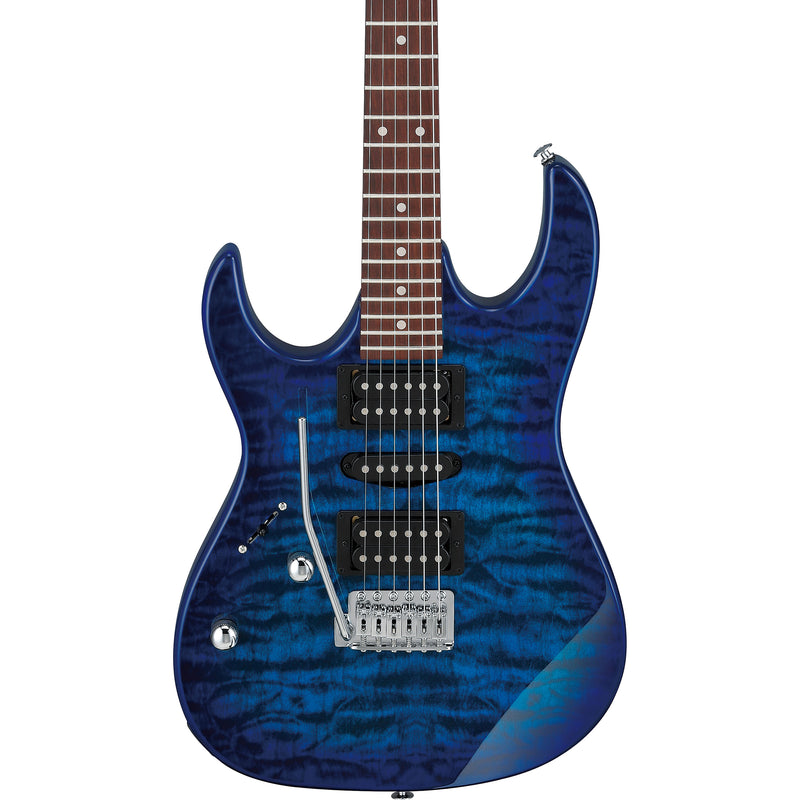 Ibanez GRX70QAL GIO RX Guitar - Left Handed - Transparent Blue Burst