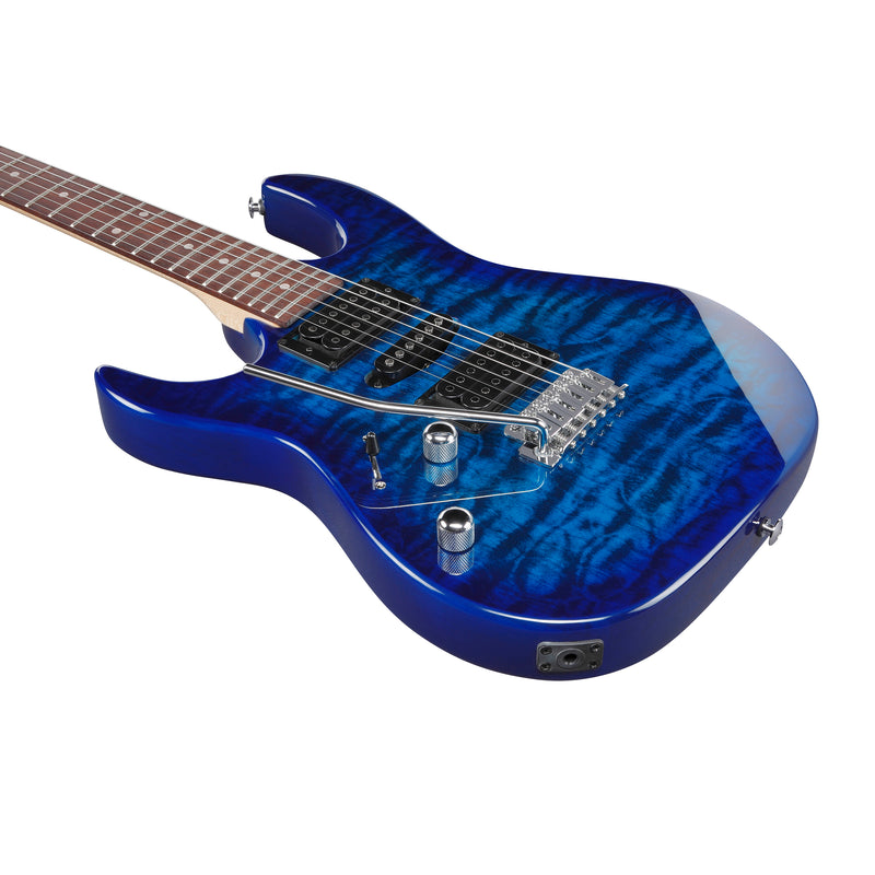 Ibanez GRX70QAL GIO RX Guitar - Left Handed - Transparent Blue Burst