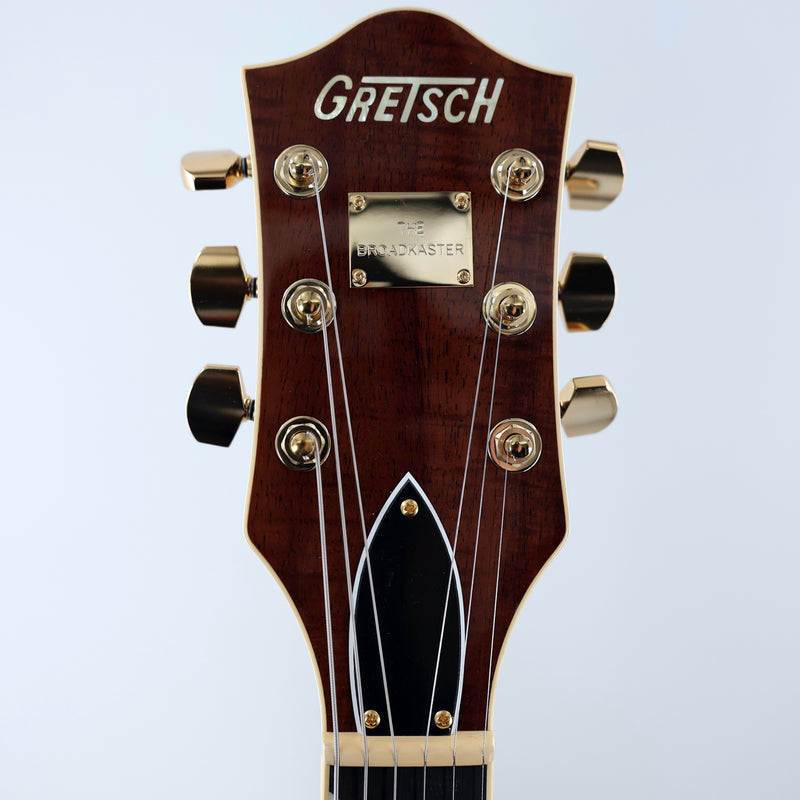 Gretsch Broadkaster Jr. LX Figured Center Block Semi-Hollow Guitar w/ String-Thru Bigsby &  Hardshell Case - Caramel Dawn