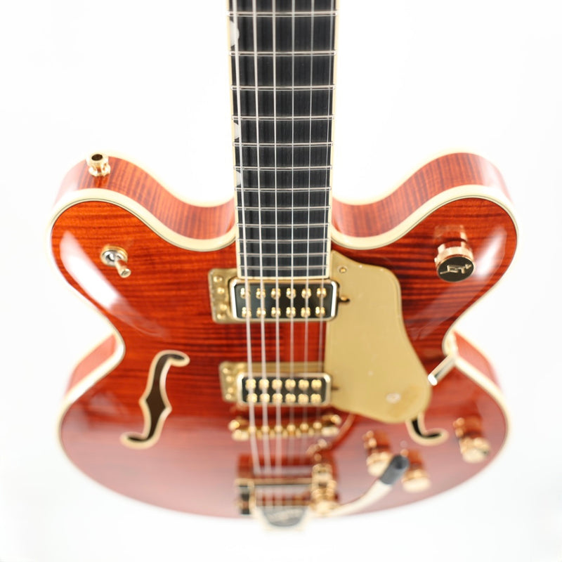 Gretsch Broadkaster LX Figured Center Block Semi-Hollow Guitar w/ String-Thru Bigsby & Hardshell Case - Bourbon Stain