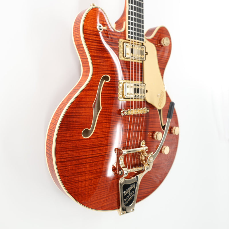 Gretsch Broadkaster LX Figured Center Block Semi-Hollow Guitar w/ String-Thru Bigsby & Hardshell Case - Bourbon Stain