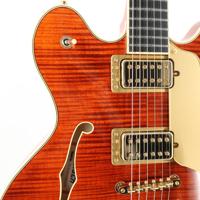 Gretsch Broadkaster LX Figured Center Block Semi-Hollow Guitar w/ String-Thru Bigsby & Hardshell Case - Bourbon Stain