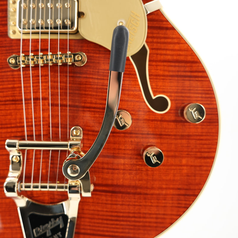 Gretsch Broadkaster LX Figured Center Block Semi-Hollow Guitar w/ String-Thru Bigsby & Hardshell Case - Bourbon Stain