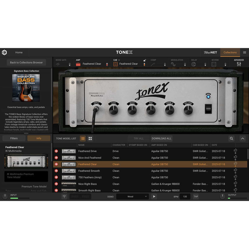 IK Multimedia TONEX ONE Pedal Bass Edition Amplifier/Cab/Effect Modeling Pedal - Silver