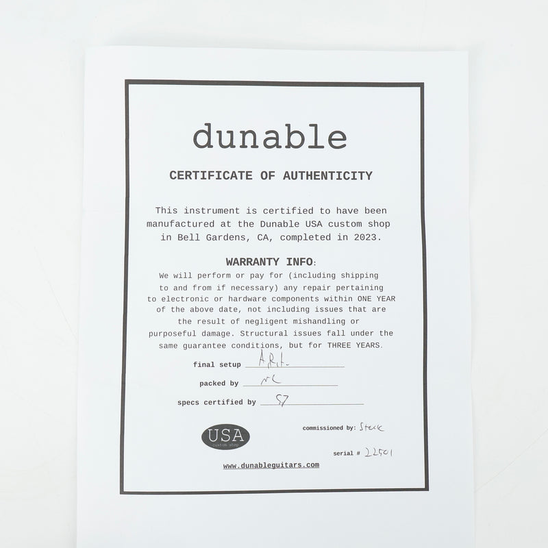Dunable USA Custom Shop Gnarwhal Black Limba - Transparent Slime Green Burst