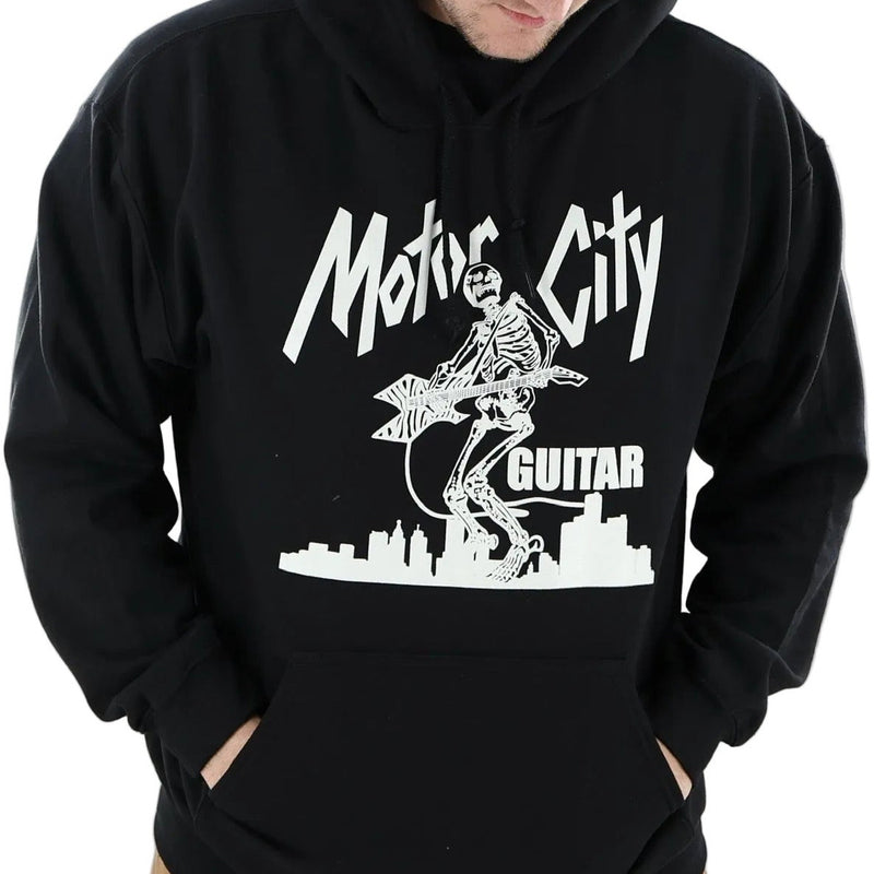 Motor City Guitar Glow-in-the-Dark 1980's Skeleton Logo Pullover Hoodie - 2XL