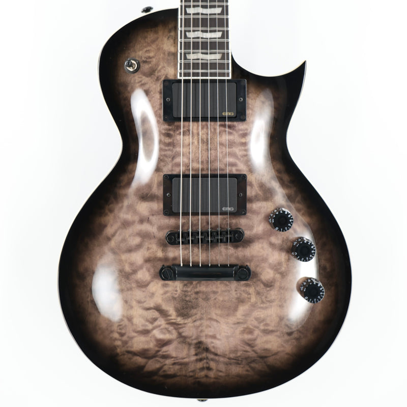 ESP LTD EC-400QM Guitar w/ EMG Pickups - See-Thru Black Sunburst