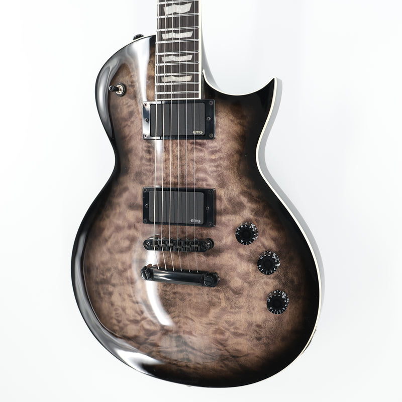 ESP LTD EC-400QM Guitar w/ EMG Pickups - See-Thru Black Sunburst