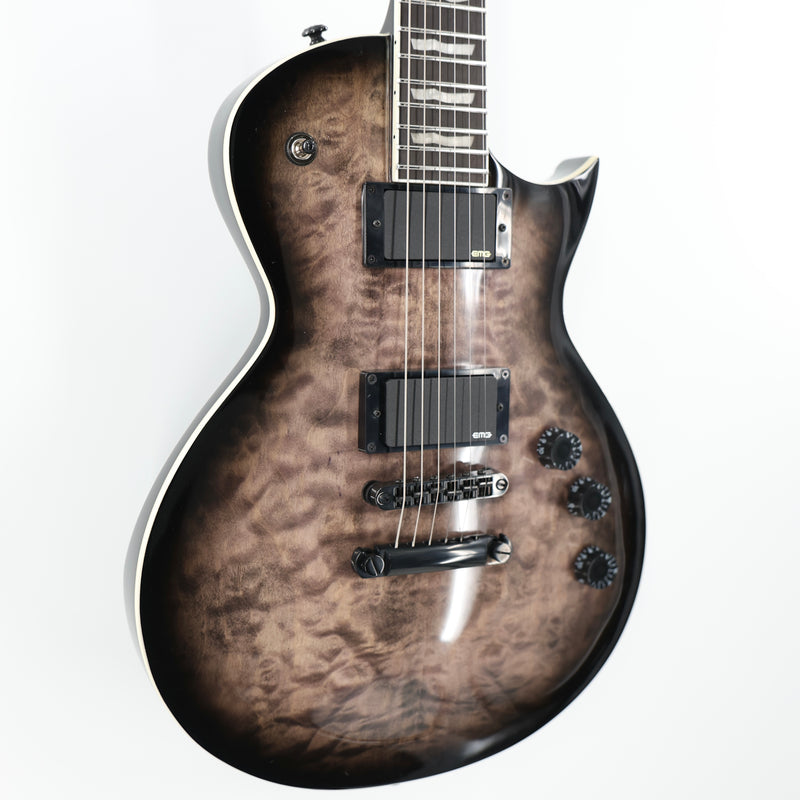 ESP LTD EC-400QM Guitar w/ EMG Pickups - See-Thru Black Sunburst