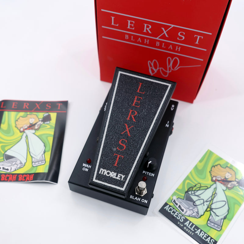 Lerxst Blah Blah Alex Lifeson Signature Wah Pedal by Morley w/ Hand-Signed Backstage Laminate
