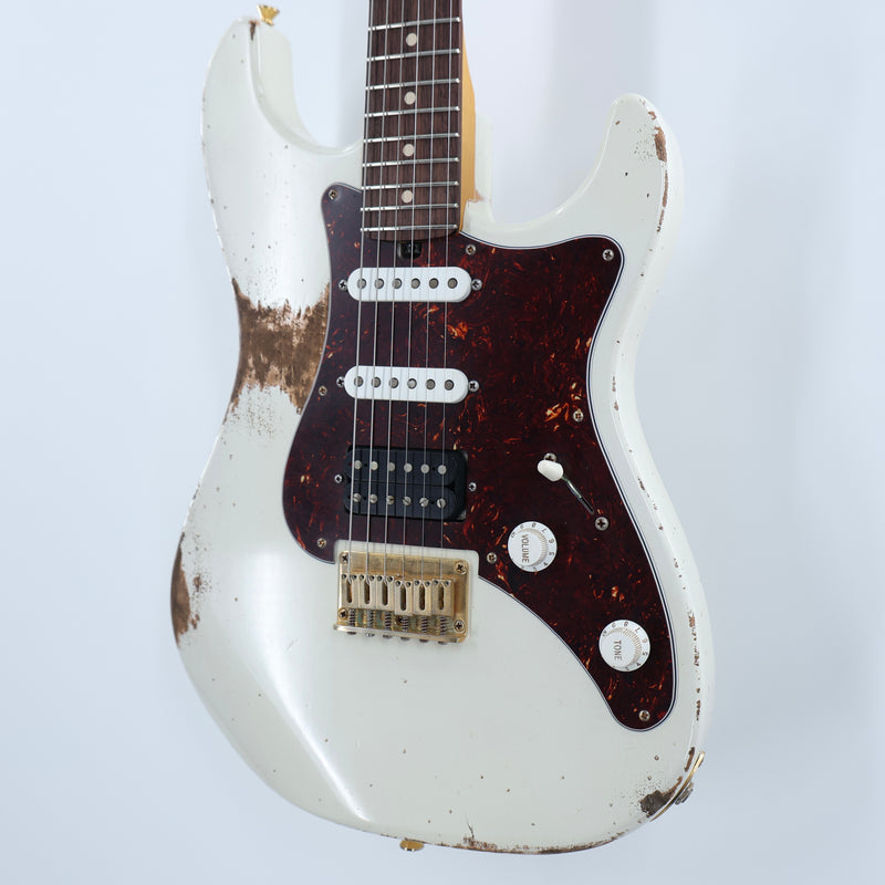 Friedman USA Custom Shop Vintage S Guitar - Vintage White Hardtail - Signed by Dave Friedman