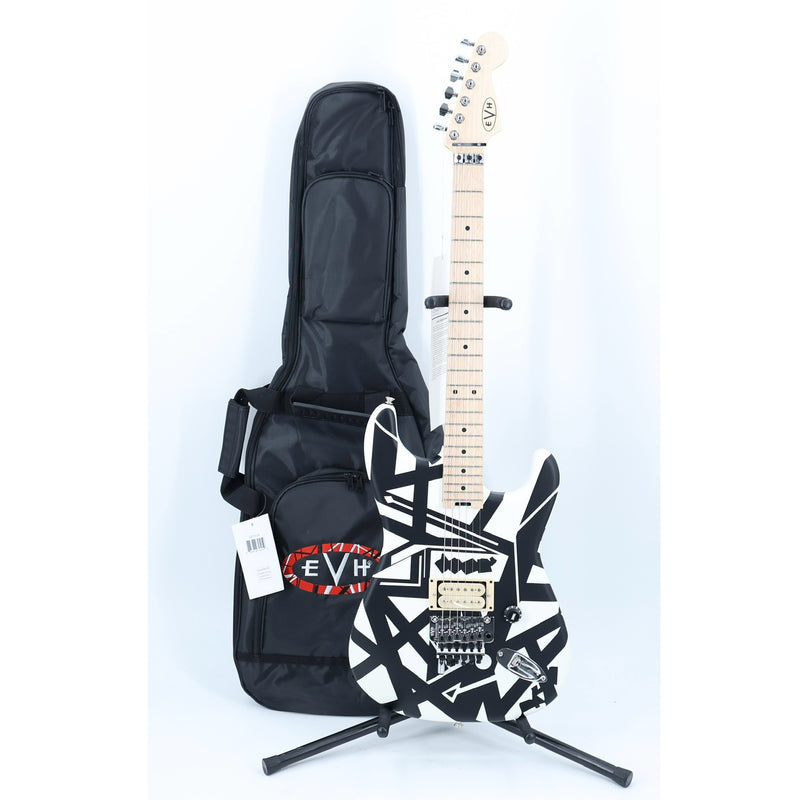 EVH Striped Series Shapes - Maple Fingerboard - White and Black