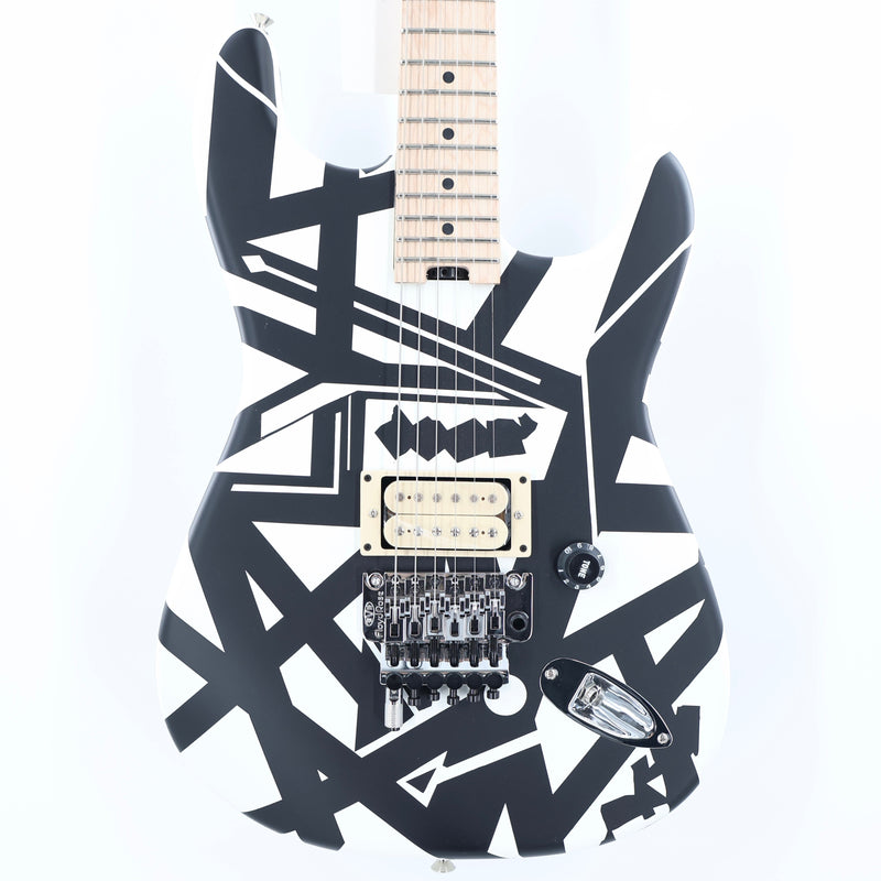 EVH Striped Series Shapes - Maple Fingerboard - White and Black
