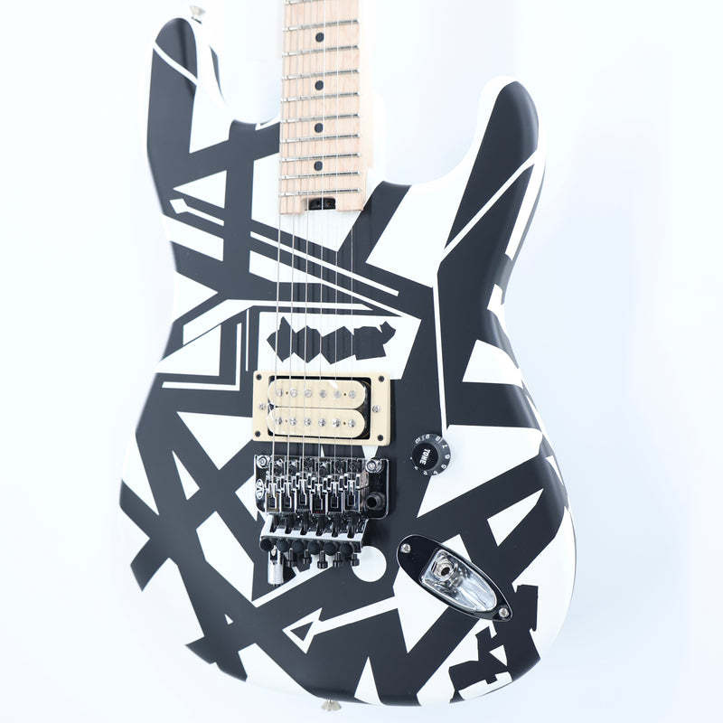 EVH Striped Series Shapes - Maple Fingerboard - White and Black
