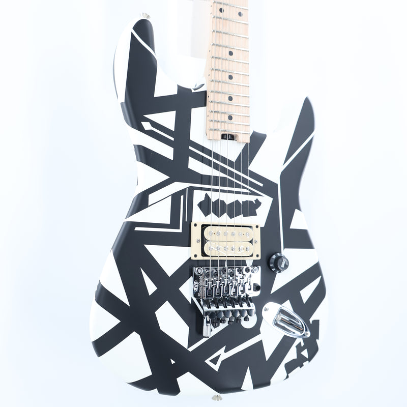 EVH Striped Series Shapes - Maple Fingerboard - White and Black