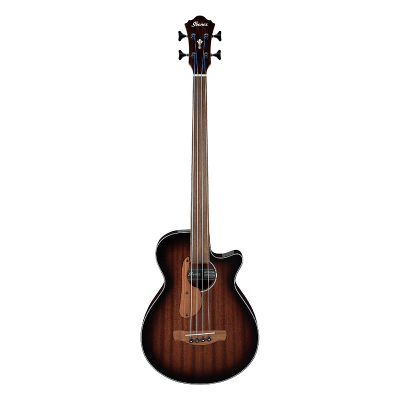 Ibanez AEGB24FE Fretless Acoustic-Electric 4-String Bass - Mahogany Sunburst High Gloss