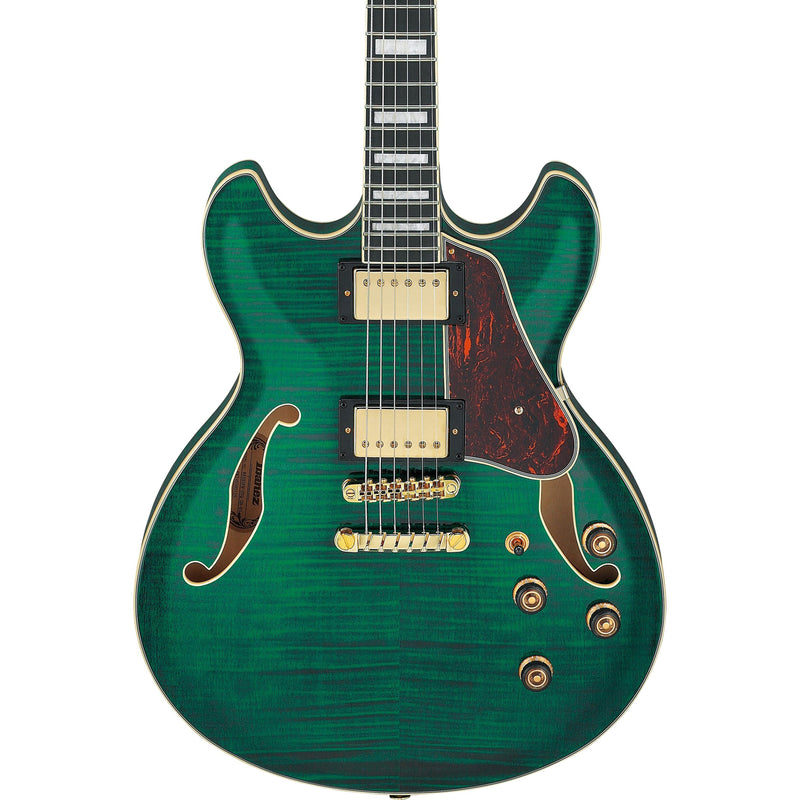 Ibanez AS93FM Artcore Expressionist Semi-Hollow Guitar - Transparent Moss Green