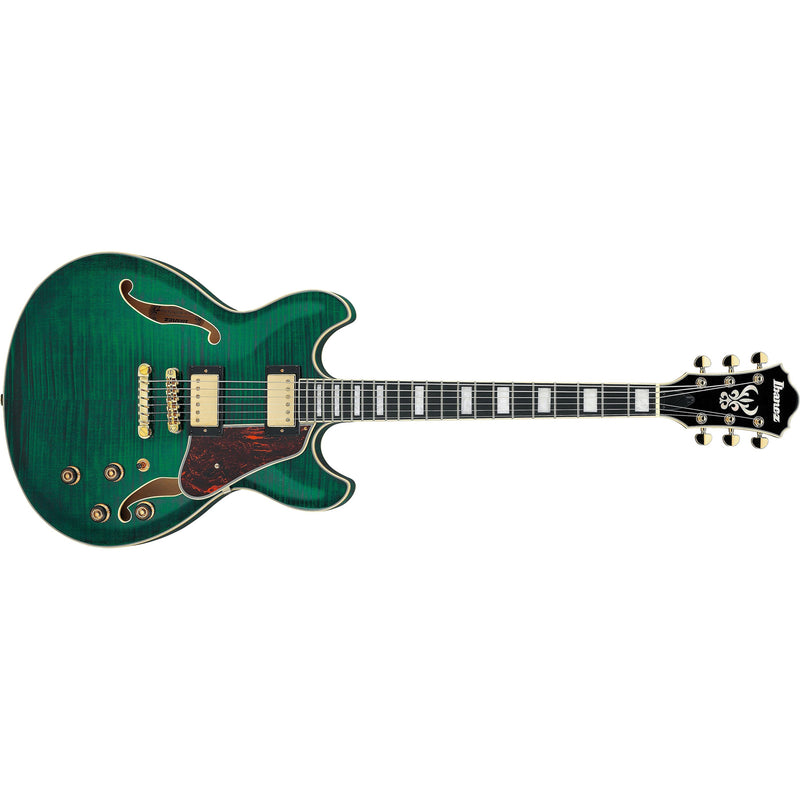 Ibanez AS93FM Artcore Expressionist Semi-Hollow Guitar - Transparent Moss Green