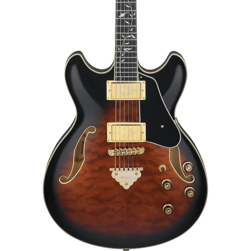 Ibanez AS93QMSPDBS Artcore Expressionist Semi-Hollow Guitar - Dark Brown Sunburst