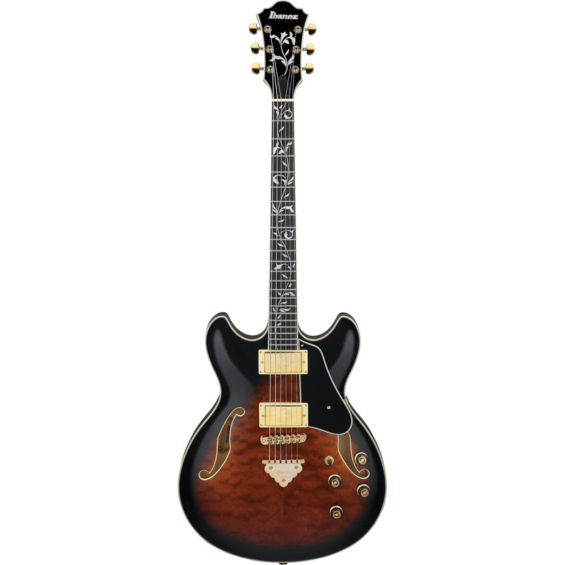 Ibanez AS93QMSPDBS Artcore Expressionist Semi-Hollow Guitar - Dark Brown Sunburst