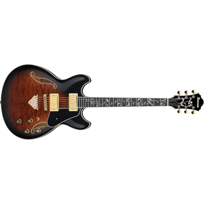 Ibanez AS93QMSPDBS Artcore Expressionist Semi-Hollow Guitar - Dark Brown Sunburst