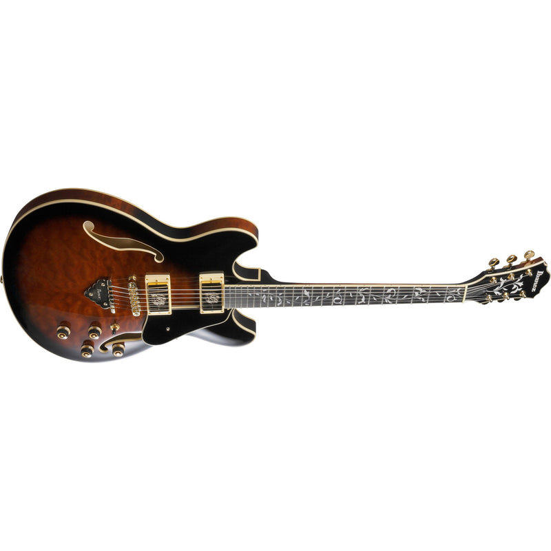 Ibanez AS93QMSPDBS Artcore Expressionist Semi-Hollow Guitar - Dark Brown Sunburst