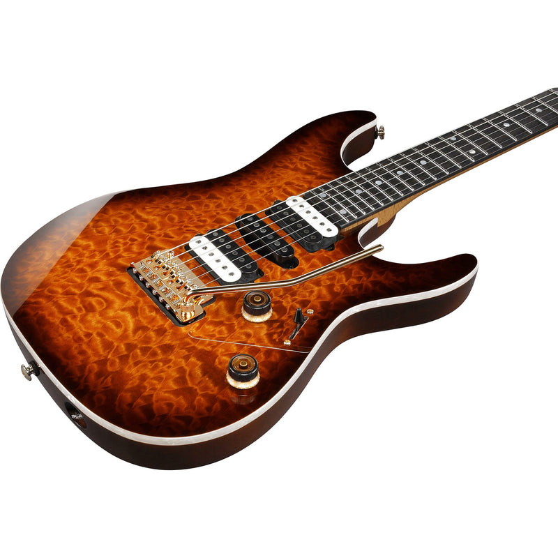 Ibanez AZ47P1QM-DEB AZ Premium Guitar w/ Dimarzio Pickups & Gig Bag - Dragon Eye Burst