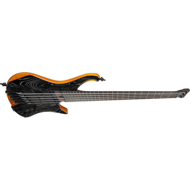 Ibanez EHB1135MS Bass Workshop 5-string Multi-Scale Bass w/ Bartolini Pickups & Gig Bag - Silver Wave Black Low Gloss