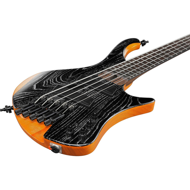 Ibanez EHB1135MS Bass Workshop 5-string Multi-Scale Bass w/ Bartolini Pickups & Gig Bag - Silver Wave Black Low Gloss