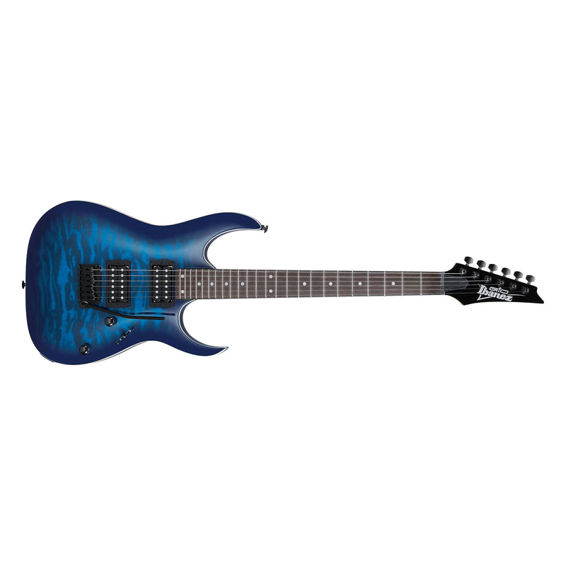 Ibanez GRGA120QA Gio Quilt Top Guitar - Transparent Blue Burst