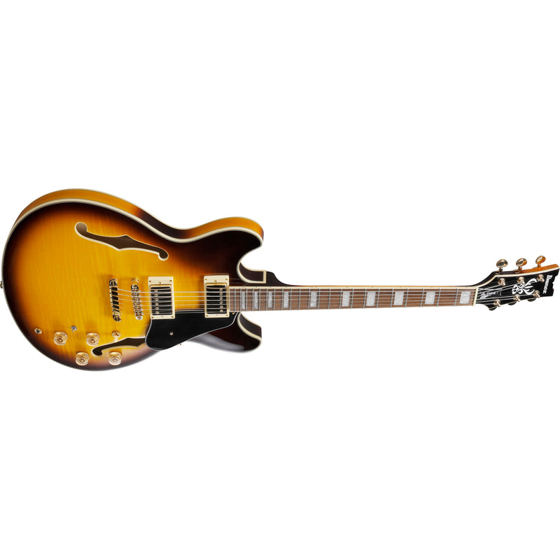 Ibanez JSM10EM John Scofield Signature Semi-Hollow Body Guitar - Two-Tone Burst