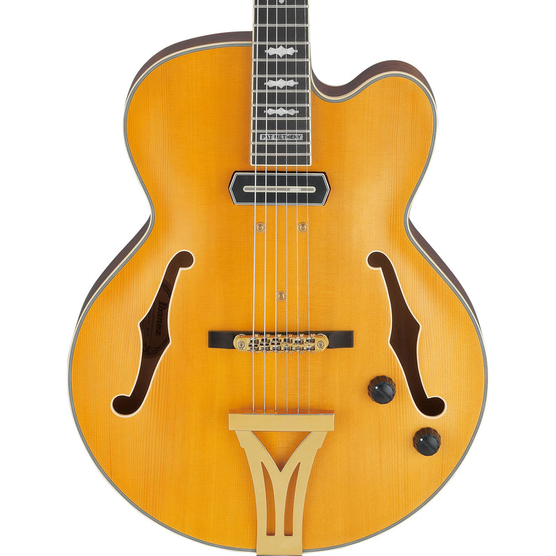 Ibanez PM3C Pat Metheny Signature Hollow Body Guitar w/ Hardshell Case - Natural Amber Low Gloss