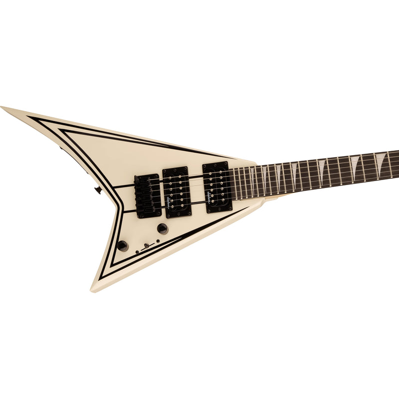 Jackson JS1X RR Randy Rhoads Flying V Minion - Snow White with Black Pin Stripes