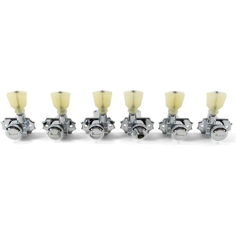 Kluson 3 Per Side Locking Revolution Series G-Mount Tuning Machines - Nickel