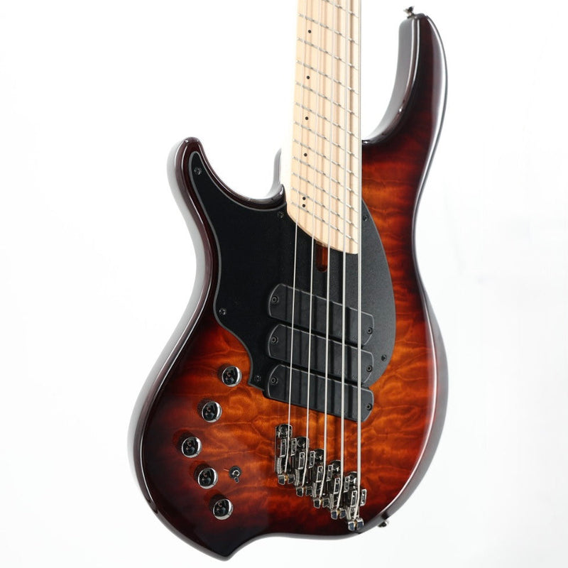 Dingwall Left-Handed Combustion 3X 5-String Multi-Scale Bass - 3-Pickup Quilt Top Vintageburst w/Maple Fretboard