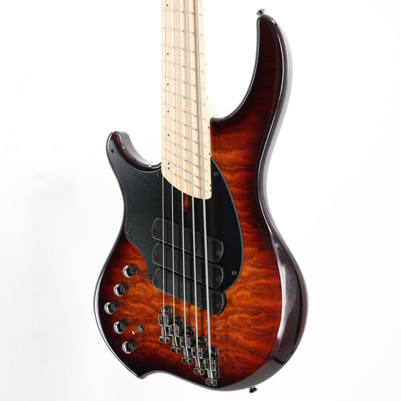 Dingwall Left-Handed Combustion 3X 5-String Multi-Scale Bass - 3-Pickup Quilt Top Vintageburst w/Maple Fretboard